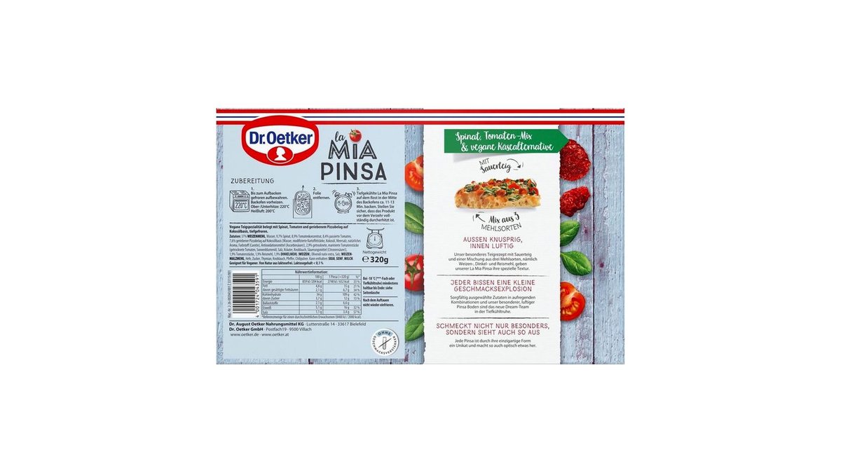 Dr Oetker La Mia Pinsa Spinat Vegan EDEKA Kraus Mittelweg Wolt