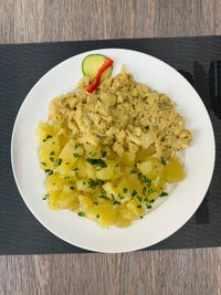 Objednať PONDELOK: Karfiol ako mozoček,varené zemiaky + polievka