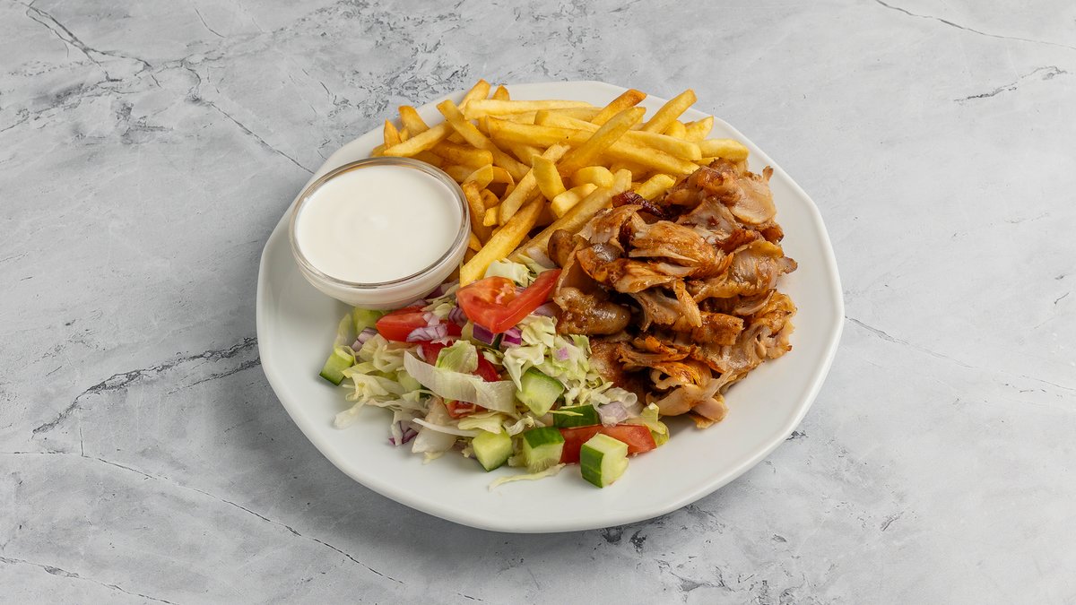 Grilled gyros meat plate