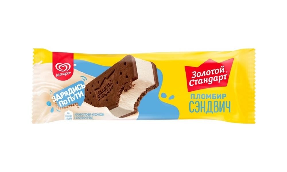 Мороженое ИНМАРКО Золотой стандарт Сэндвич 69г м/у