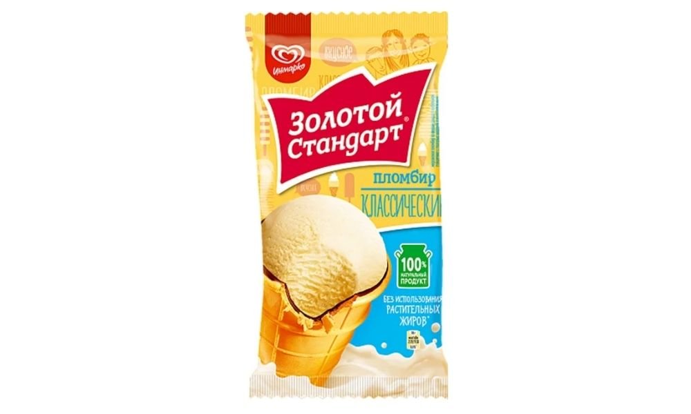 Мороженое Золотой Стандарт Пломбир классический 80 г