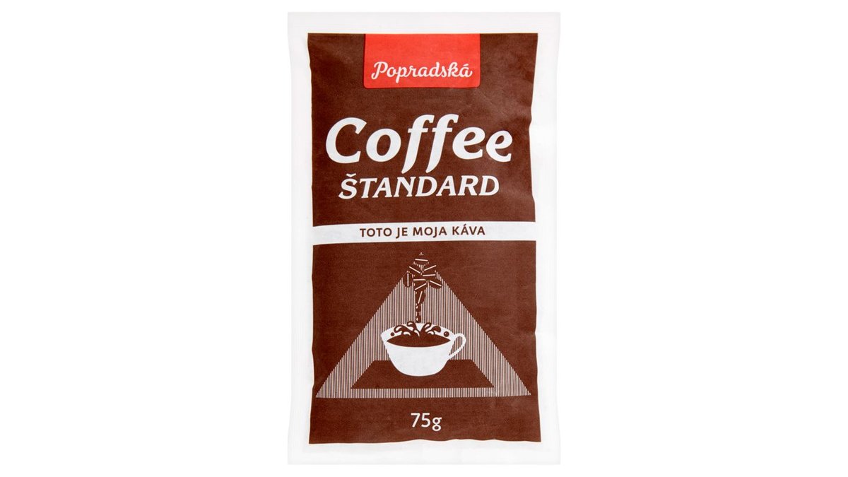Popradská Coffee Štandard pražená zrnková káva 75 g