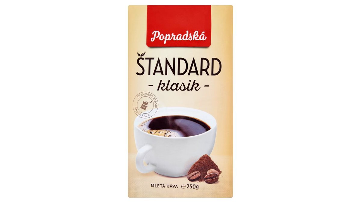 Popradská Štandard klasik pražená mletá káva 250 g