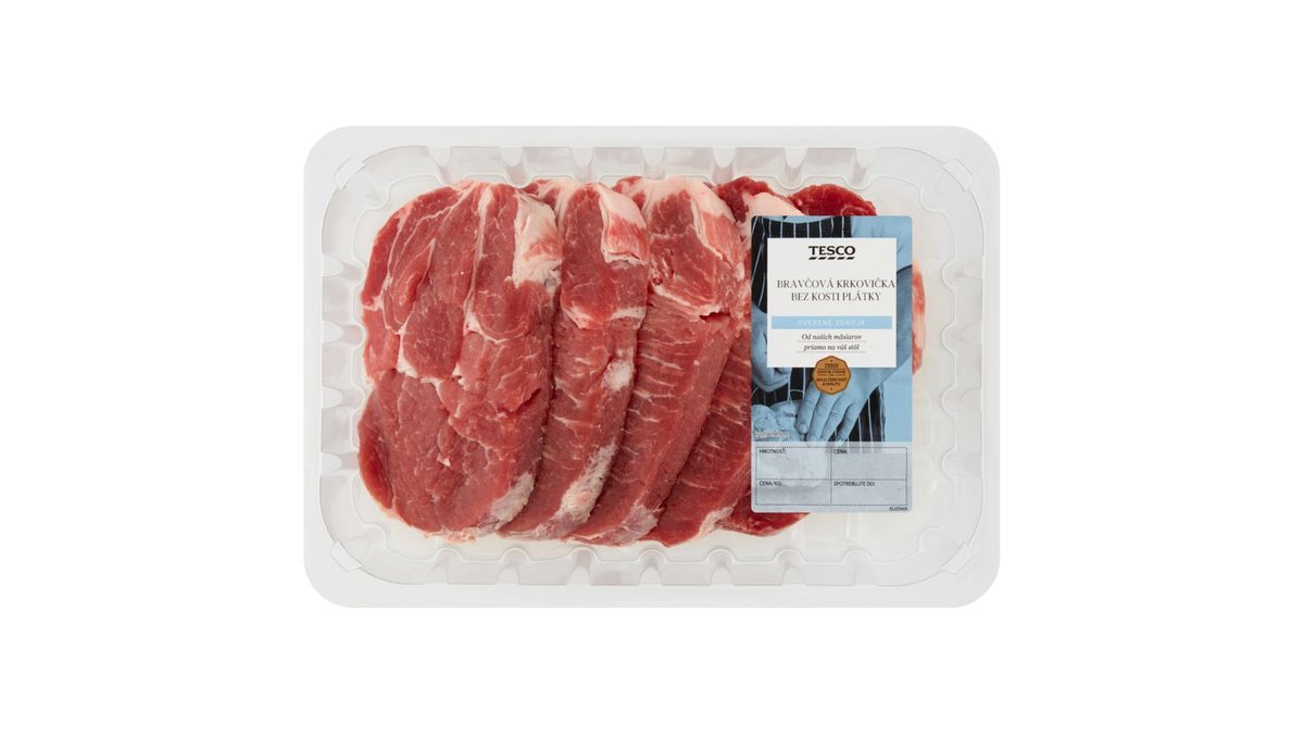 Tesco Bravčová krkovička bez kosti plátky 0,800 kg