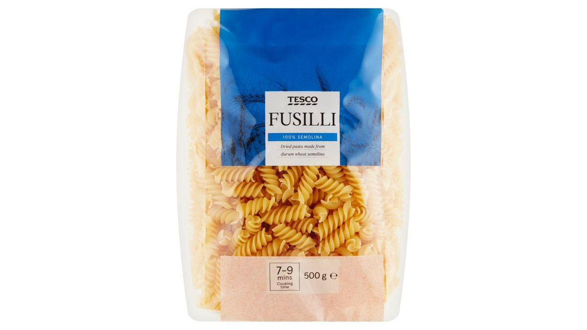 Tesco Fusilli semolinové sušené cestoviny 500 g