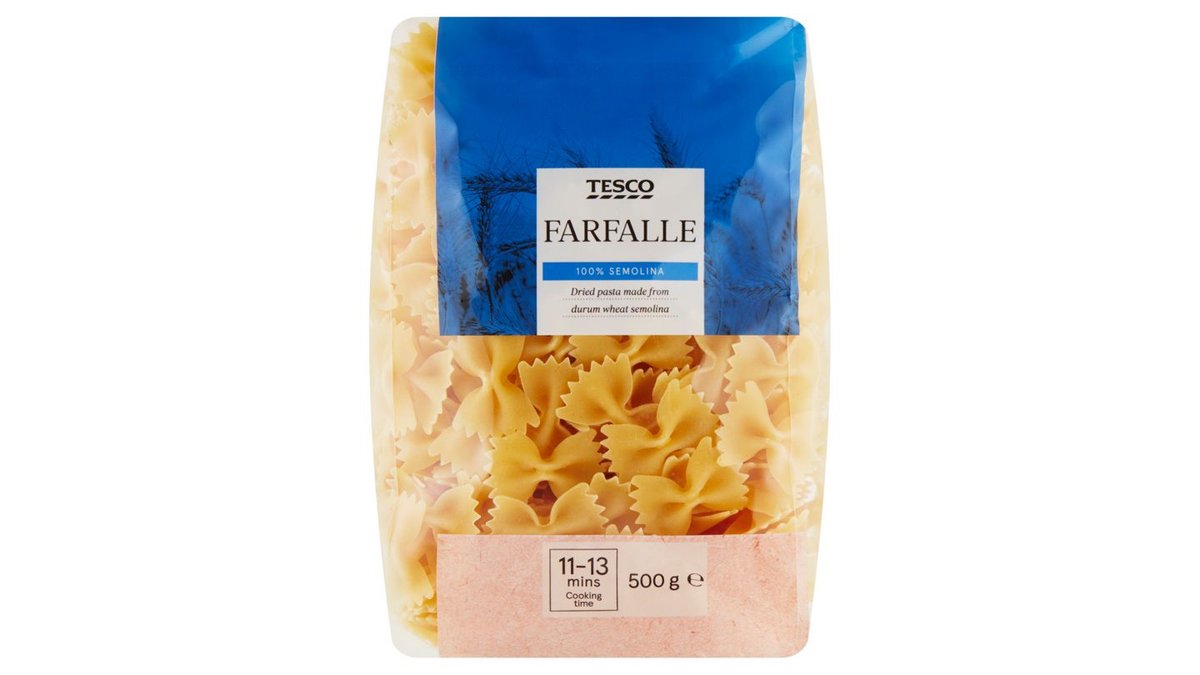 Tesco Farfalle semolinové sušené cestoviny 500 g