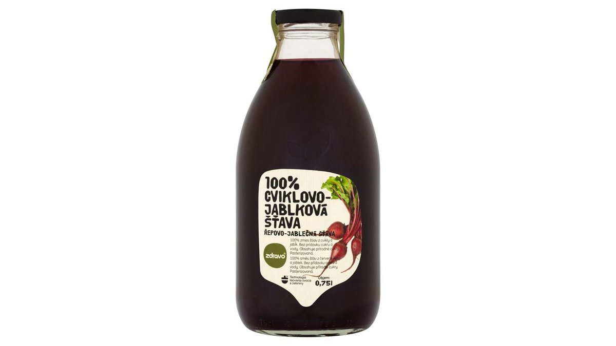 Zdravo 100% cviklovo-jablková šťava 0,75 l