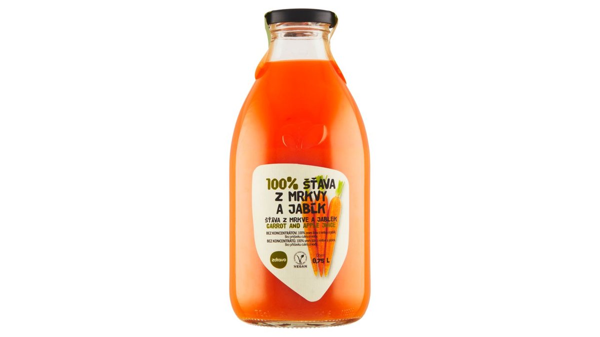 Zdravo 100% šťava z mrkvy a jabĺk 0,75 l