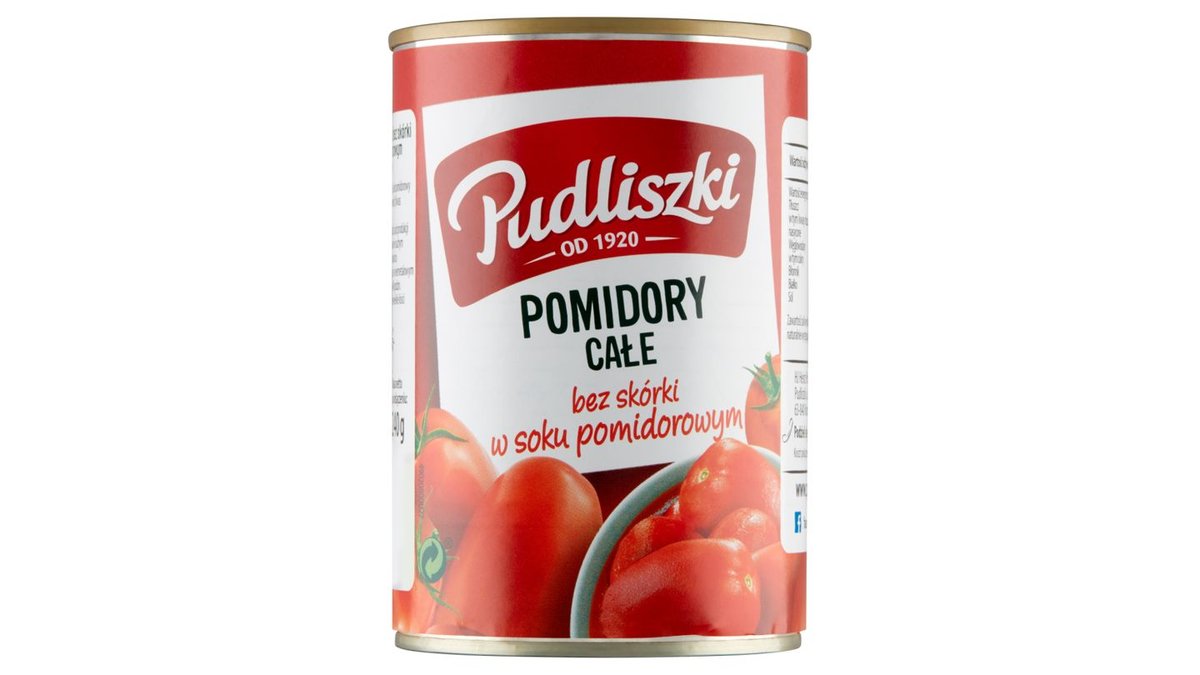 Pudliszki Pomidory całe bez skórki w soku pomidorowym 400 g
