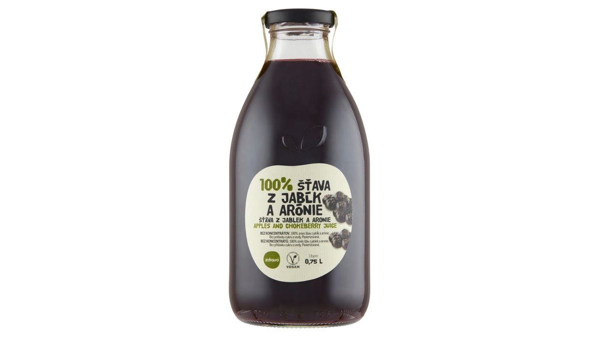 Zdravo 100% šťava z jabĺk a arónie 0,75 l