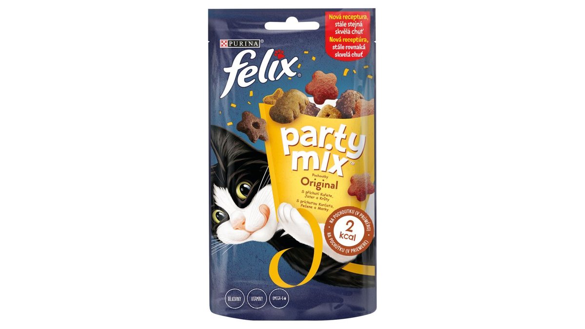 Felix Party Mix maškrty pre mačky Original Mix kura,pečeň,morka 60 g
