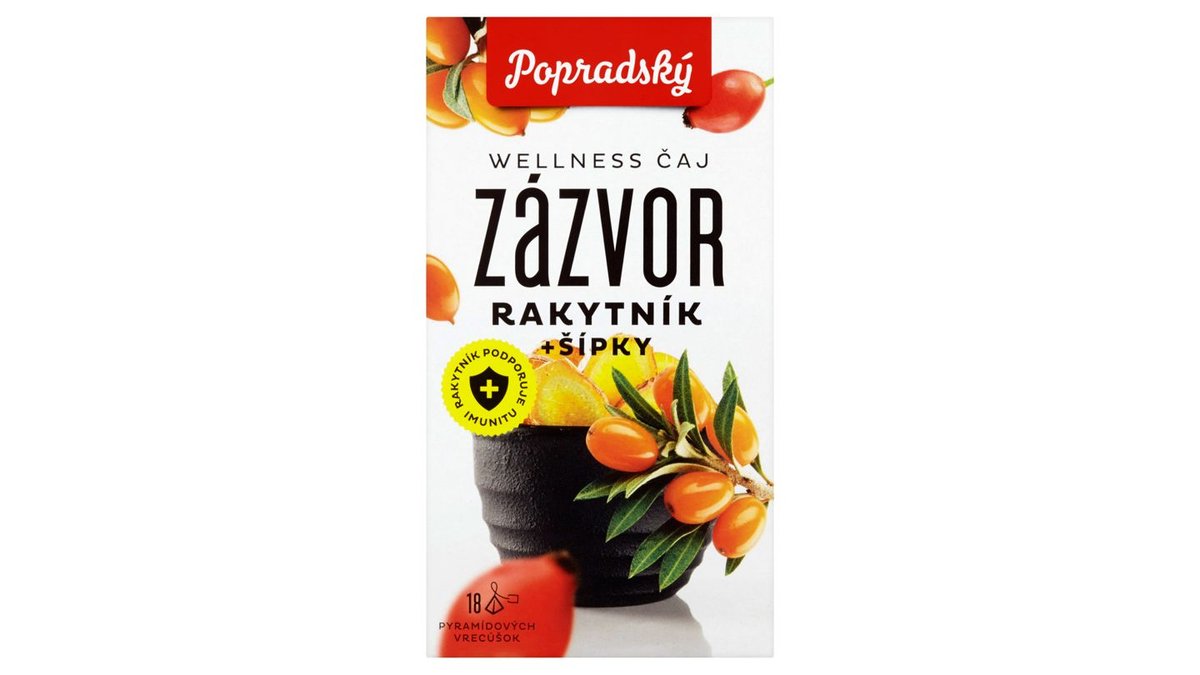 Popradský Wellness Čaj zázvor, rakytník + šípky 36 g