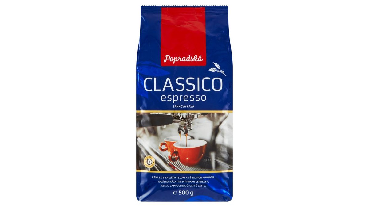Popradská Classico Espresso zrnková káva 500 g