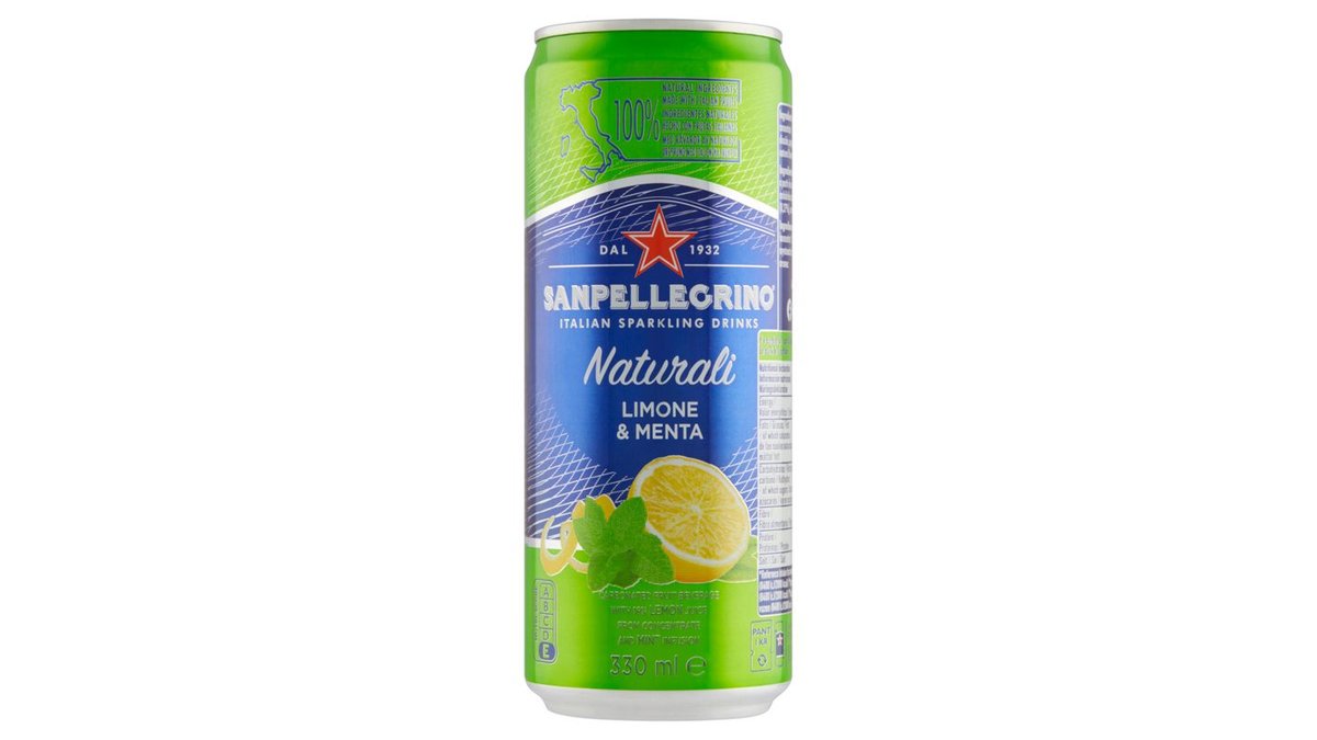Sanpellegrino Naturali citrón & mäta sýtený nealkoholický nápoj 330 ml
