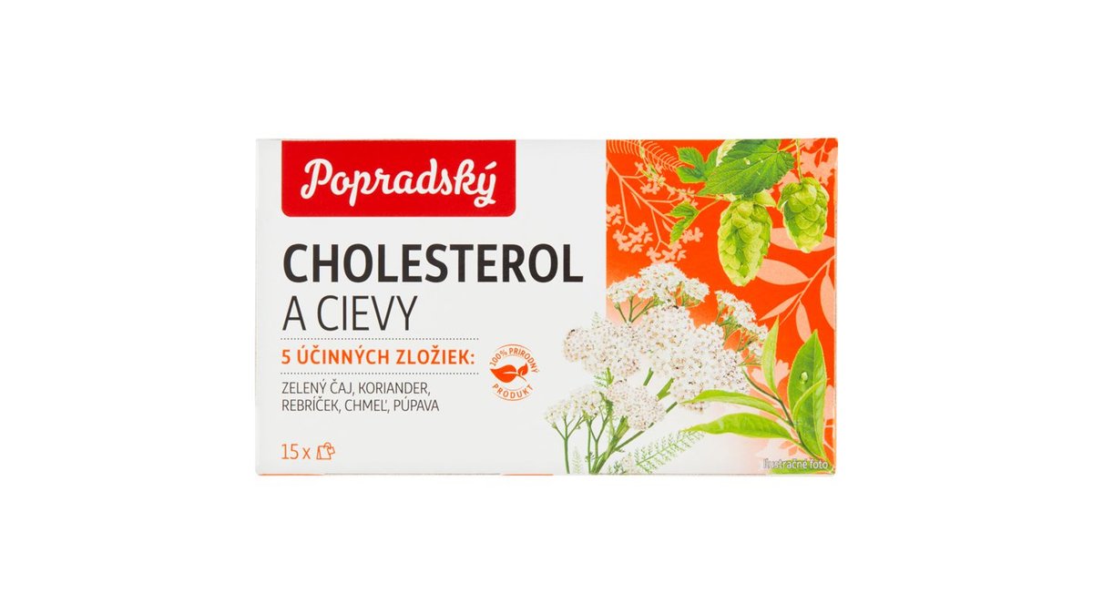 Popradský Cholesterol a cievy bylinný čaj 15 x 1,5 g (22,5 g)
