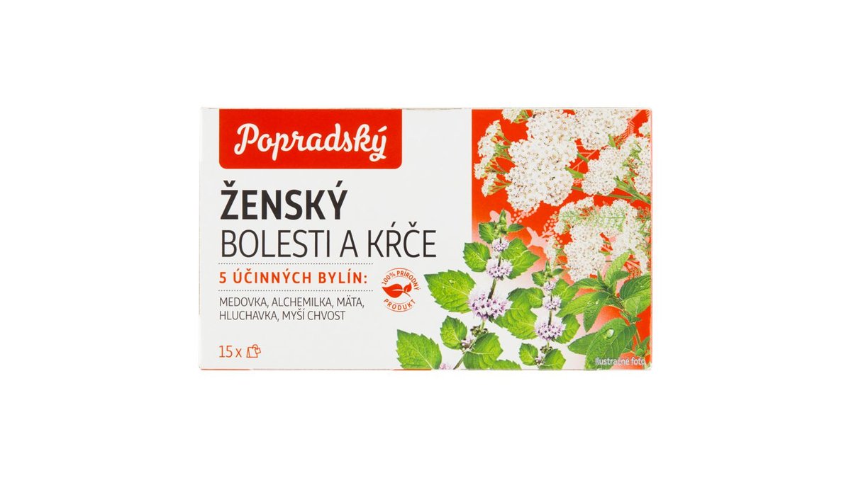 Popradský Ženský bolesti a kŕče bylinný čaj 15 x 1,5 g (22,5 g)