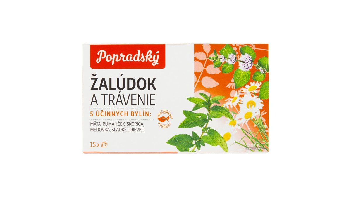 Popradský Žalúdok a trávenie bylinný čaj 15 x 1,5 g (22,5 g)