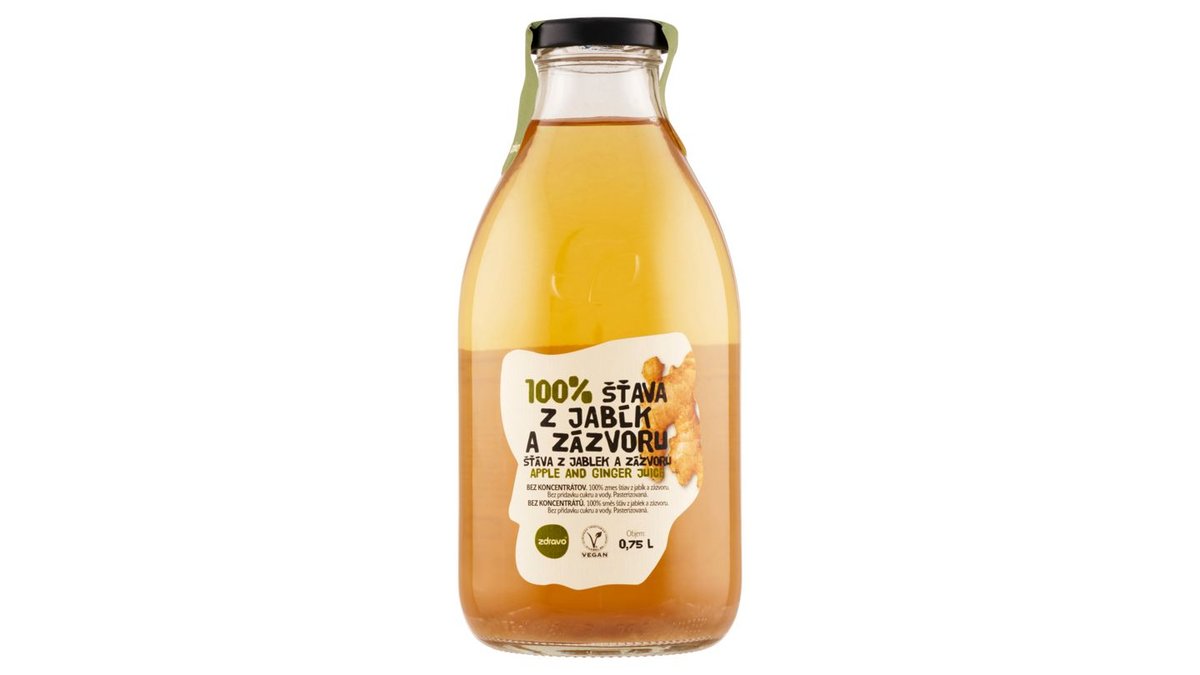 Zdravo 100% šťava z jabĺk a zázvoru 0,75 l