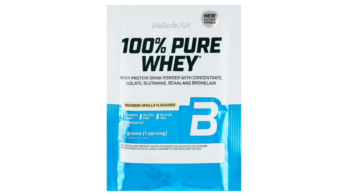 BioTechUSA 100% Pure Whey proteínový nápojový prášok bourbon vanilka 28 g