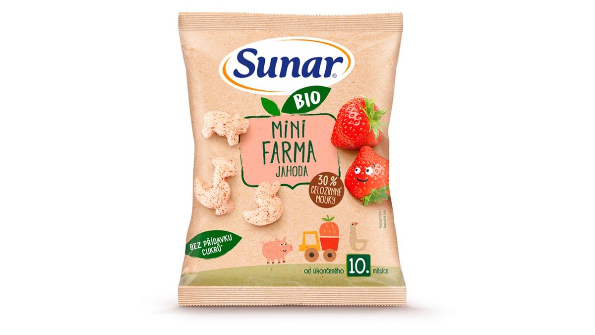 Sunar Bio chrumky mini farma jahoda 18 g