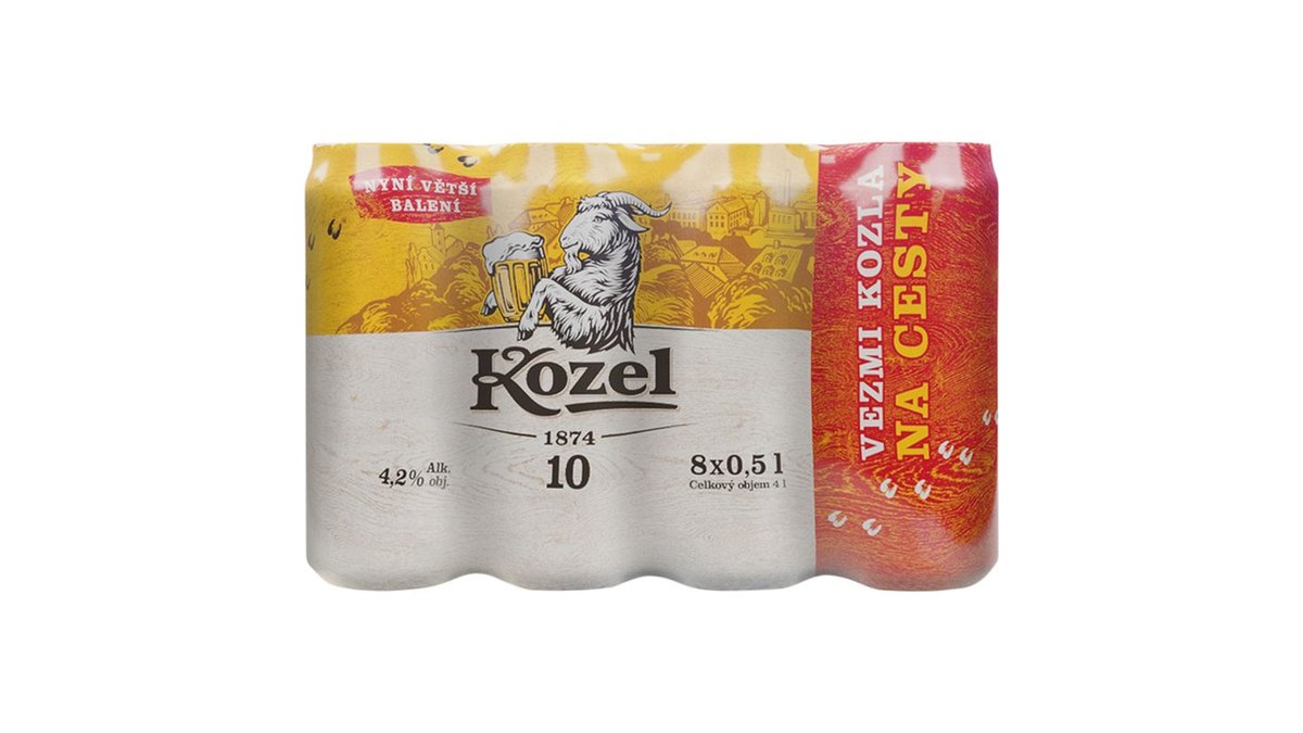 Velkopopovický Kozel 10 pivo výčepní světlé 8 x 0,5l (4l)