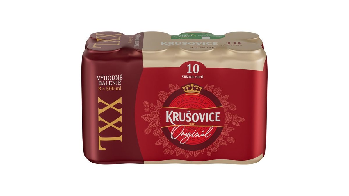 Krušovice Královský originál 10 pivo plechovka 8 x 0,5 l