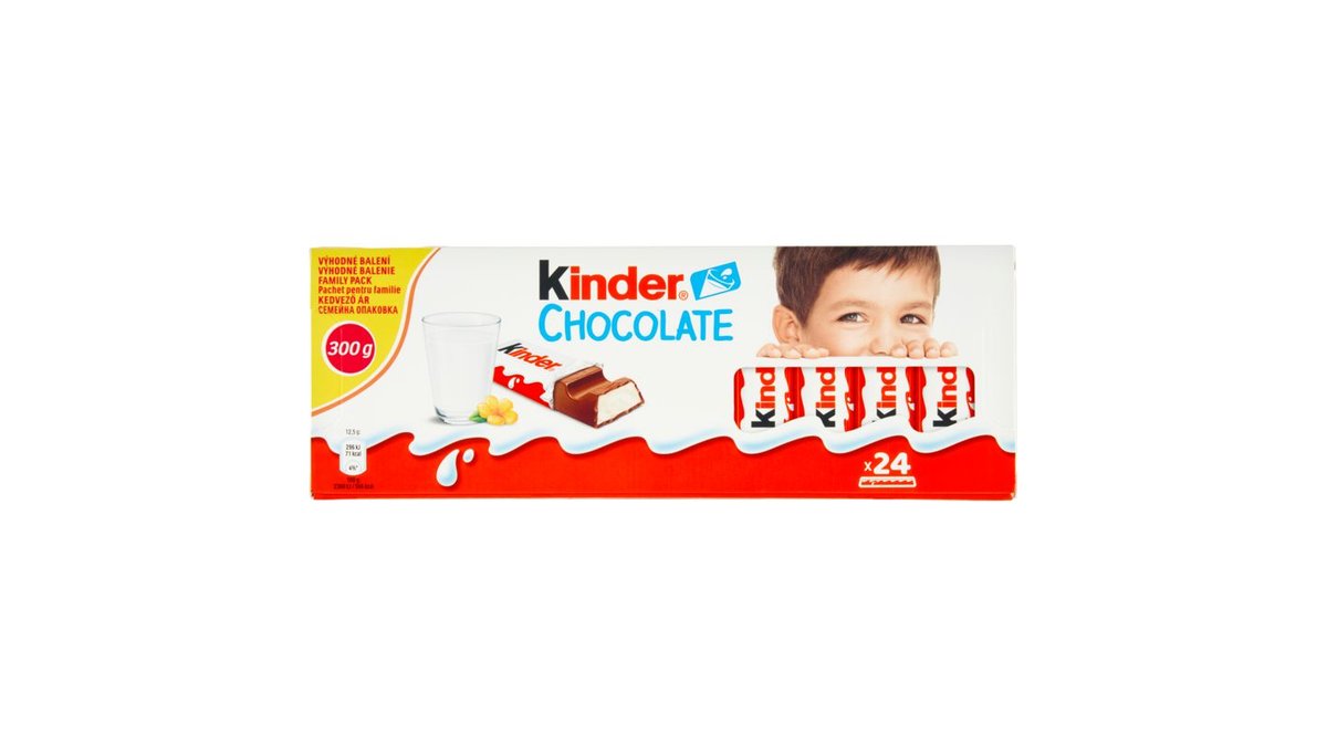 Kinder Chocolate Tyčinky z mliečnej čokolády s mliečnou náplňou 24 ks 300 g