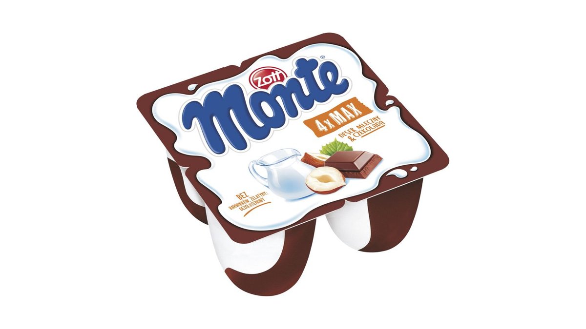 Zott Monte Deser mleczny z czekoladą i orzechami 400 g (4 x 100 g)