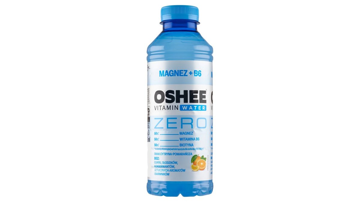 Oshee Vitamin Water Zero Napój niegazowany o smaku cytryny-pomarańczy 555 ml