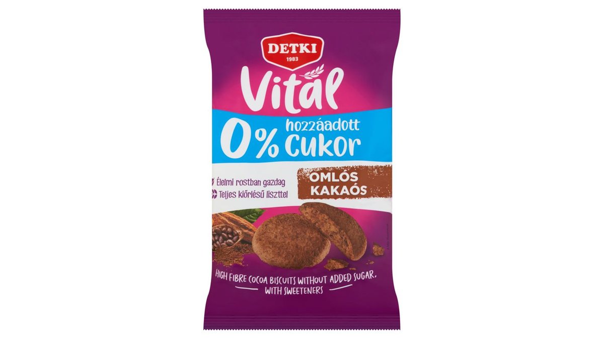 Detki Vital omlós kakaós keksz hozzáadott cukor nélkül ...
