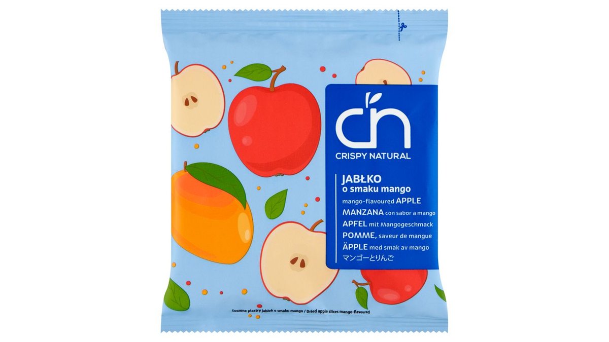 Crispy Natural Suszone plastry jabłek o smaku mango 18 g