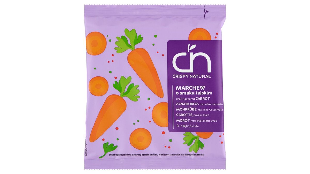 Crispy Natural Suszone plastry marchwi z posypką o smaku tajskim 18 g