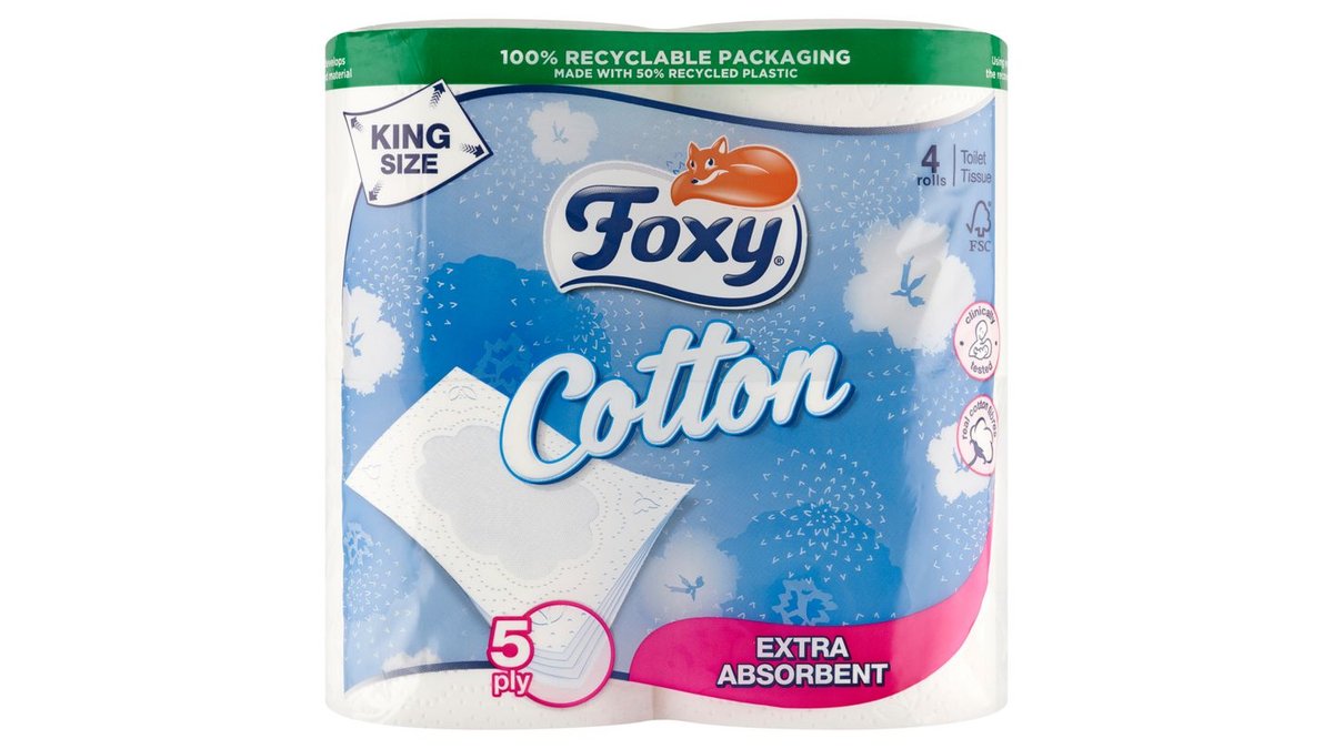 Foxy Cotton Papier toaletowy 4 sztuki