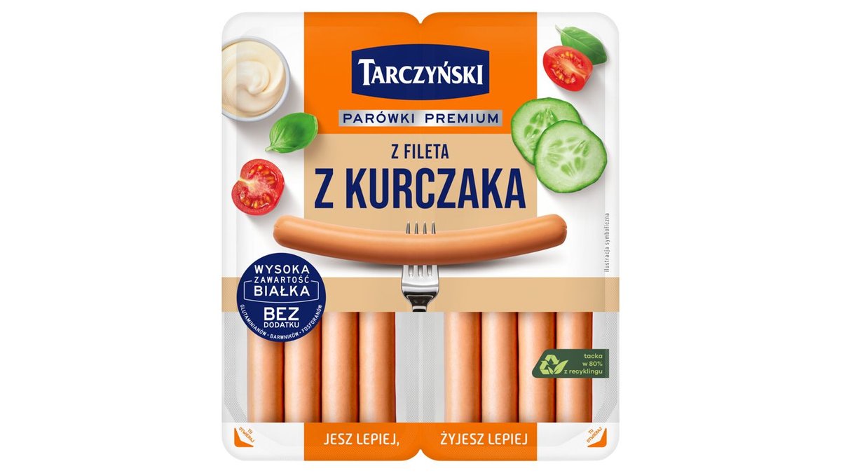 Tarczyński Parówki premium z fileta z kurczaka 180 g (2 x 90 g)