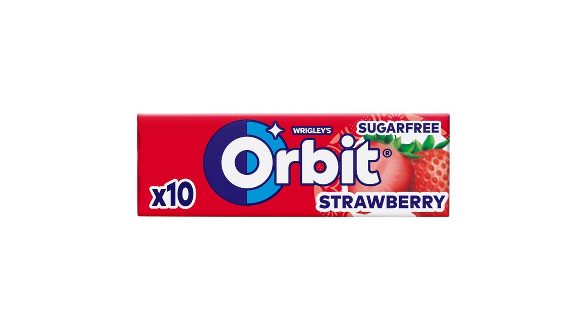 Orbit Strawberry guma do żucia bez cukru truskawkowa (10 szt.), 14 g