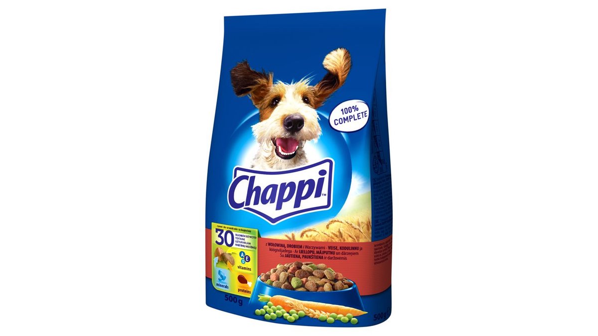 Chappi Sucha karma dla dorosłych psów z wołowiną drobiem i warzywami 500 g