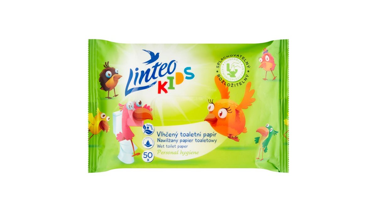 Linteo Kids Vlhčený toaletný papier 50 ks