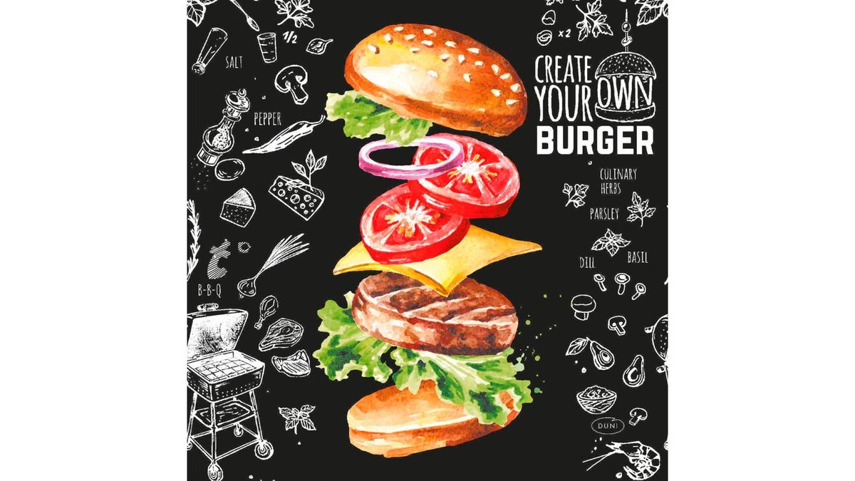 Tissue serviet 33 x 33 cm My Burger 3-lags, 240 Stk/kart (12 x 20 Stk) 240 stk.