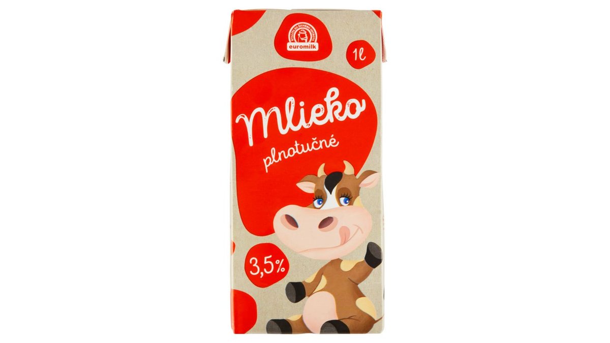 Euromilk Mlieko plnotučné 3,5 % 1 l