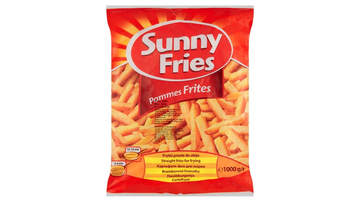 Sunny Fries Pommes Frites zemiakové hranolky 1000 g