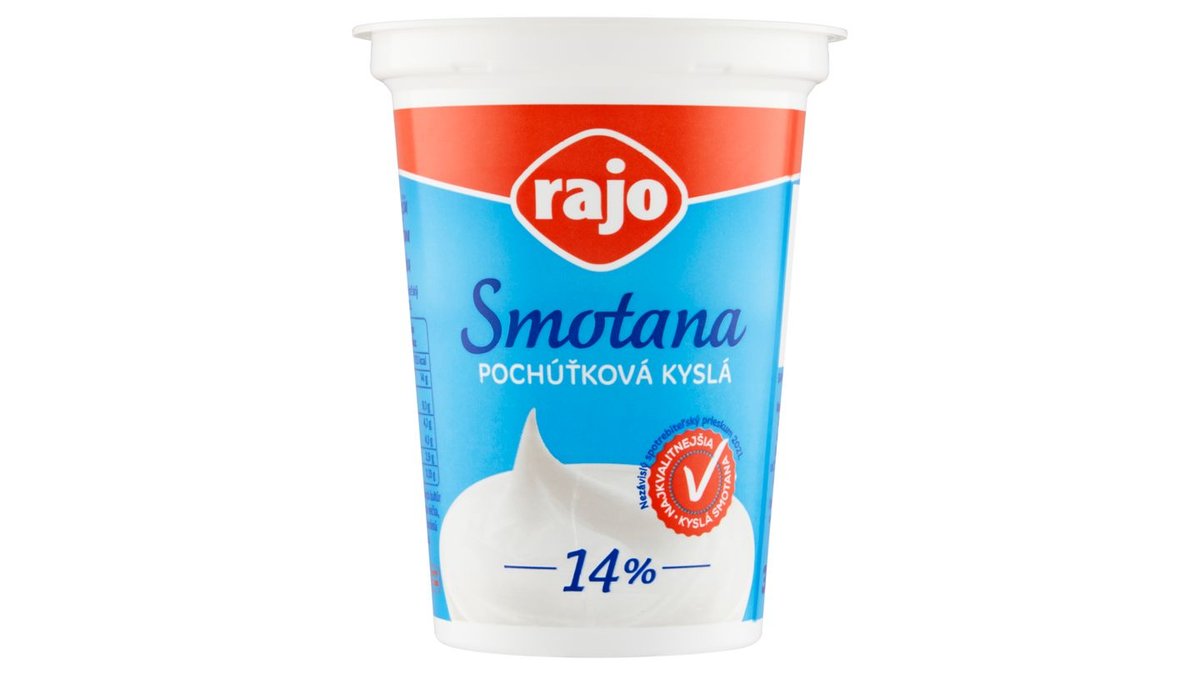 Rajo Smotana pochúťková kyslá 14 % 375 g