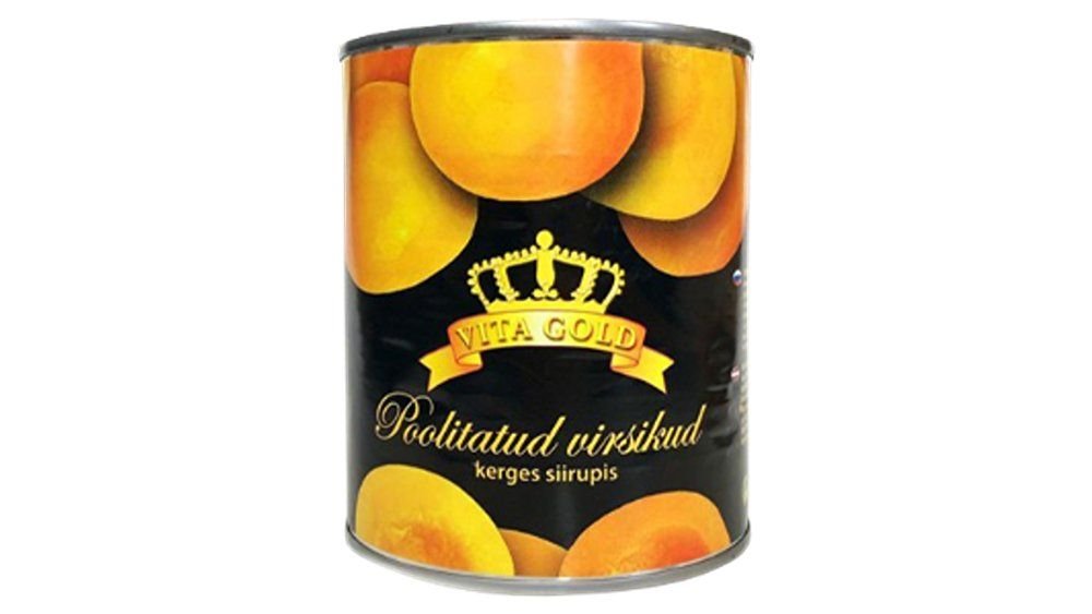 Vita Gold Poolitatud virsikud 820g kerges siirupis