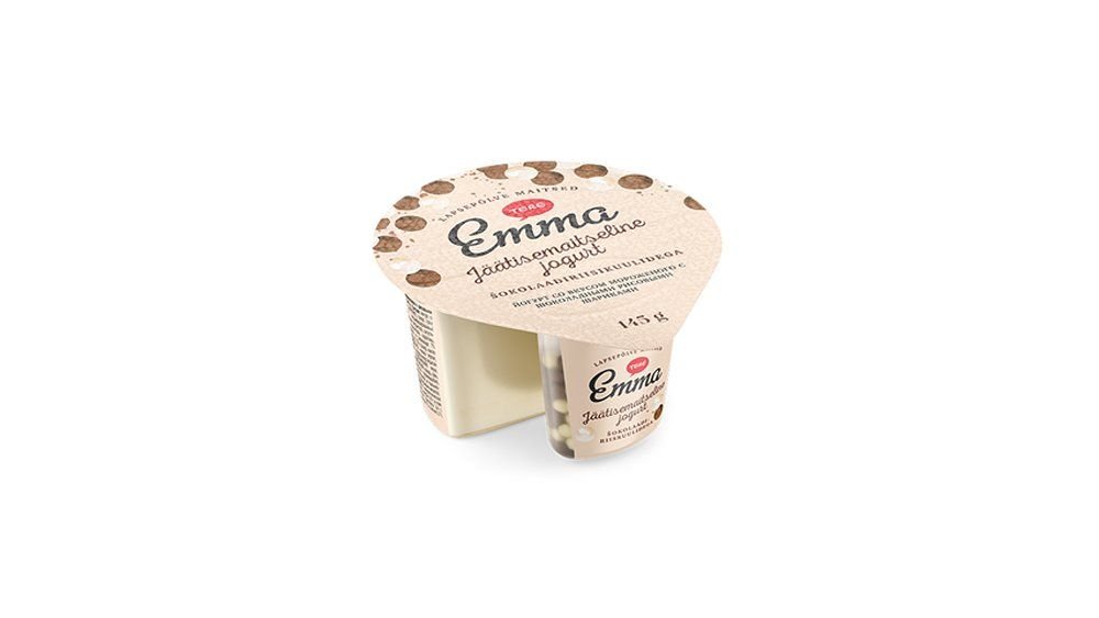 Jäätisemaitseline jogurt šokolaadiriisikuulidega, 145 g