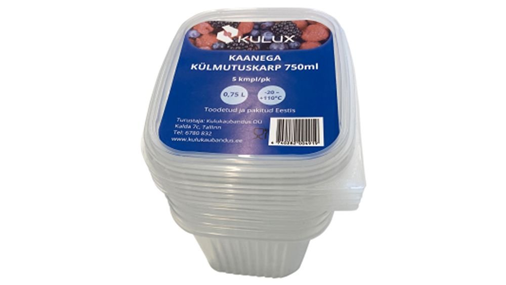 Kulux Säilituskarbid kaanega 750ml 5tk