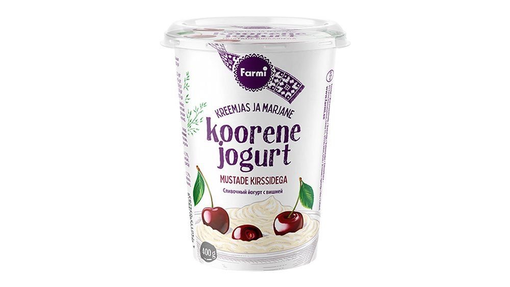Koorene jogurt mustade kirssidega, 400 g