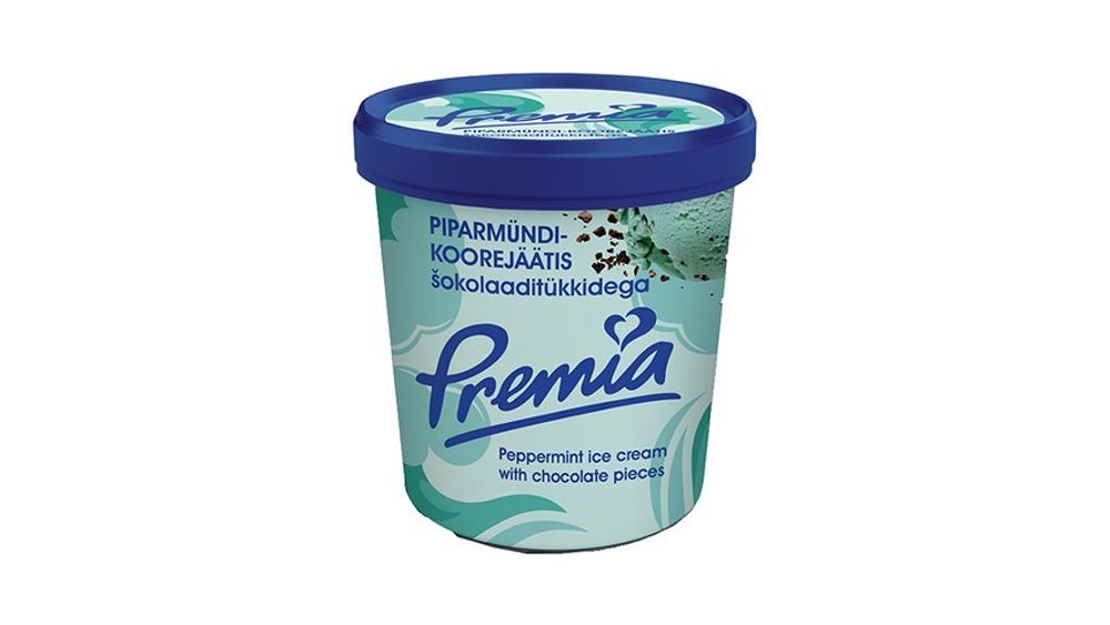 Piparmündi koorejäätis šokolaaditükkidega, 500 ml