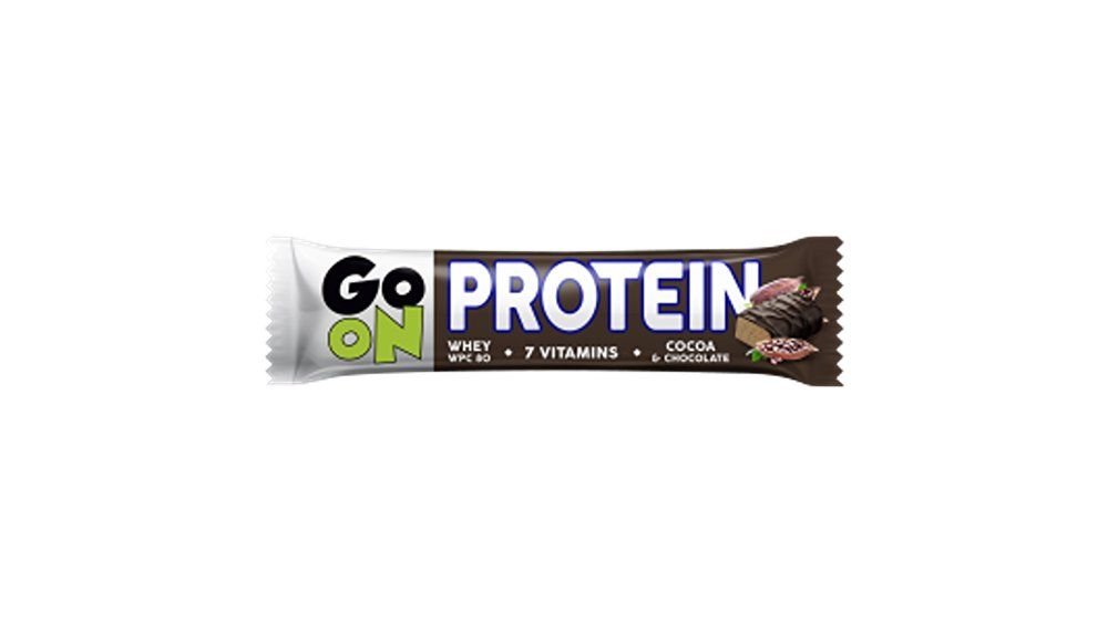 GoOn proteiinibatoon šokolaadikattega 50g kakao, vitamiinidega