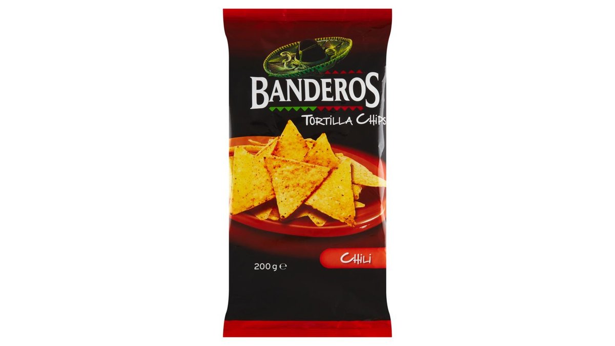 Banderos Tortilla Chips kukuričný snack s príchuťou čili 200 g