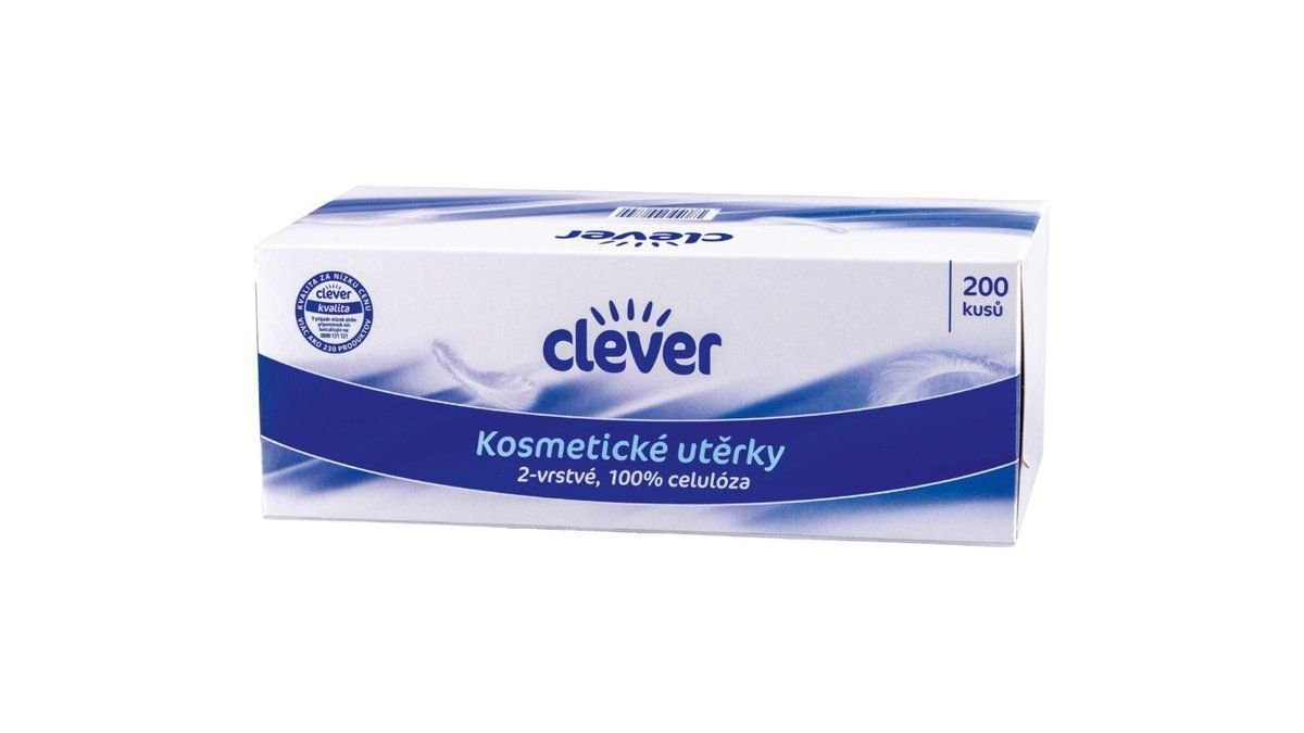 CLEVER Kozmetické utierky box 2 vrstvy 200ks