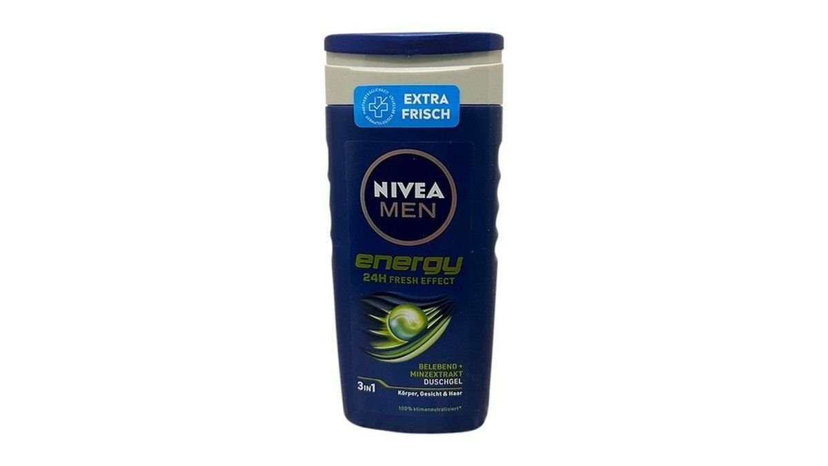 Nivea Men 3-in-1 Duschgel Energy – 250 Ml, Mit Minzextrakt, Für Gesicht, Körper & Haare